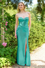 Faviana Satin Ruched Corset Prom Dress E11422