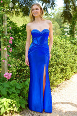 Faviana Satin Ruched Corset Prom Dress E11422