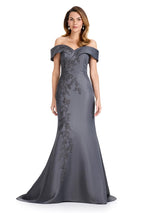 ASHLEYlauren Floral Off-Shoulder Evening Dress E12094