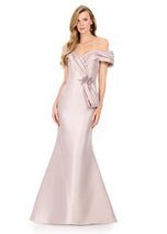 ASHLEYlauren Structured Off-Shoulder Evening Gown E12103