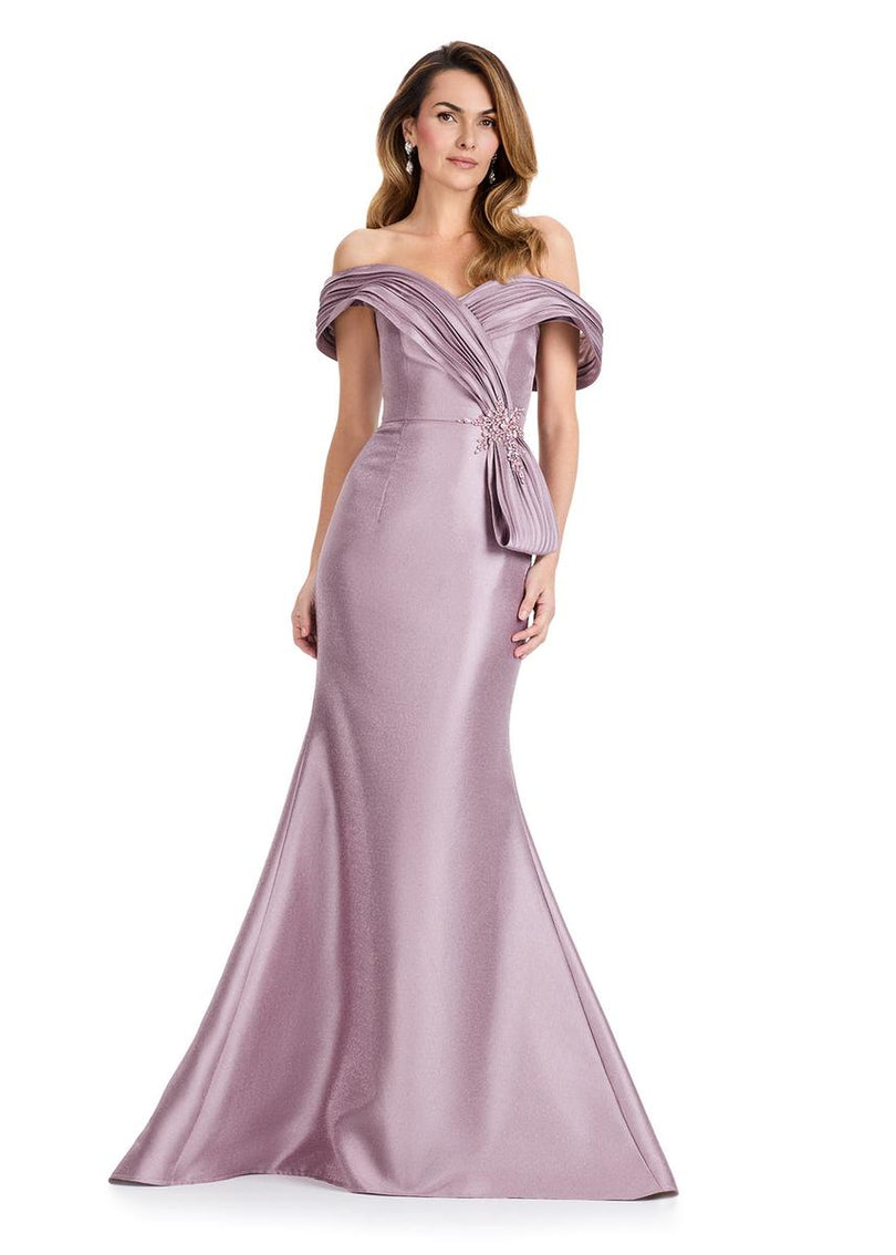 ASHLEYlauren Structured Off-Shoulder Evening Gown E12103 ASHLEYlauren Structured Off-Shoulder Evening Gown E12103