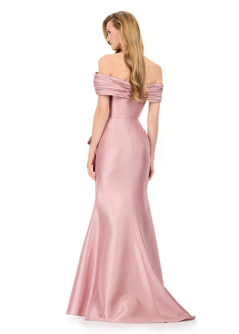 ASHLEYlauren Structured Off-Shoulder Evening Gown E12103