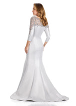 ASHLEYlauren 3/4 Sleeve Embellished Fitted Dress E12115