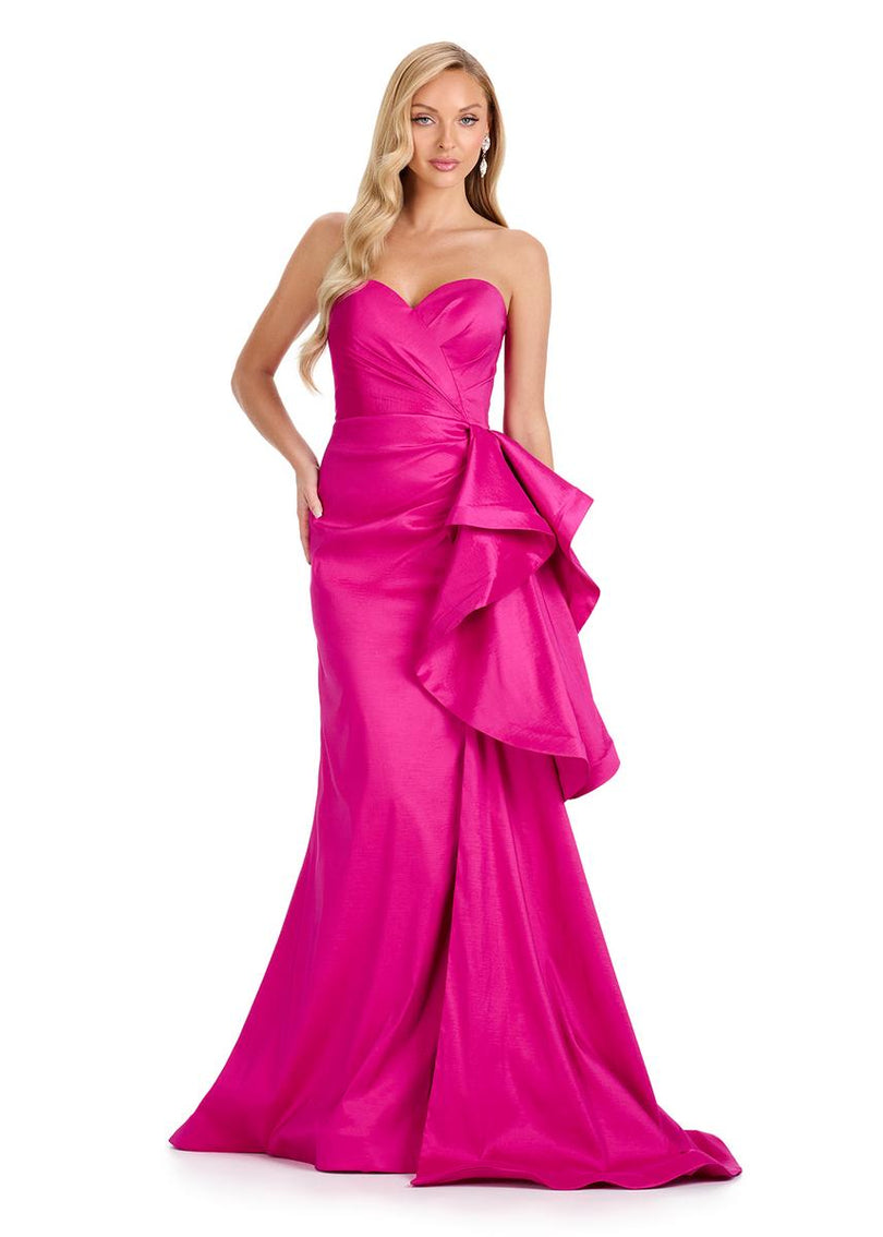 ASHLEYlauren Strapless Taffeta Evening Dress E12118