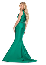 ASHLEYlauren Tuxedo Peplum Mermaid Long Dress E12131
