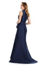 ASHLEYlauren Tuxedo Peplum Mermaid Long Dress E12131