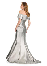 ASHLEYlauren Off The Shoulder Metallic Mermaid Dress E12135