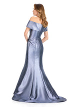 ASHLEYlauren Off The Shoulder Metallic Mermaid Dress E12135