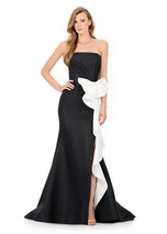 ASHLEYlauren Strapless Ruched Taffeta Evening Dress E12216