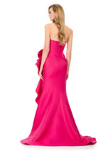 ASHLEYlauren Strapless Ruched Taffeta Evening Dress E12216