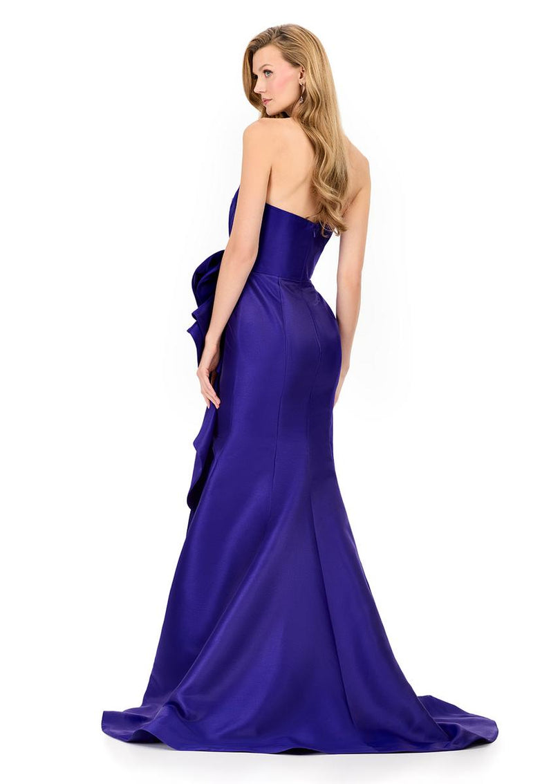 ASHLEYlauren Strapless Ruched Taffeta Evening Dress E12216