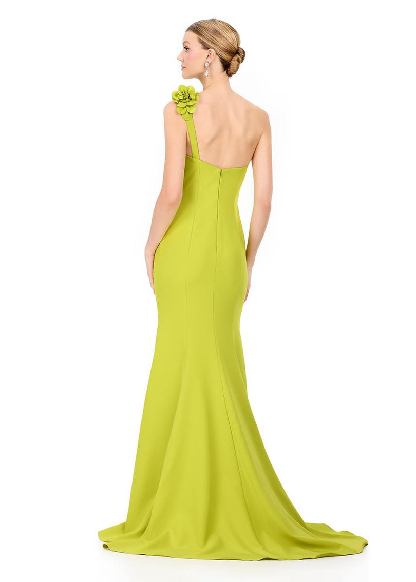 ASHLEYlauren One Shoulder 3D Applique Fitted Dress E12245