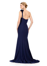 ASHLEYlauren One Shoulder 3D Applique Fitted Dress E12245