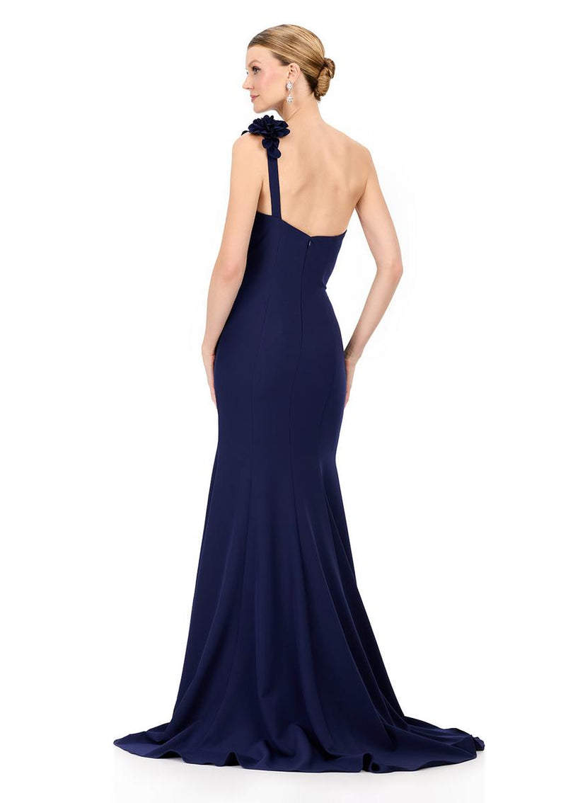 ASHLEYlauren One Shoulder 3D Applique Fitted Dress E12245