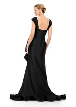 ASHLEYlauren Cap Sleeve Oversize Bow Fitted Dress E12321