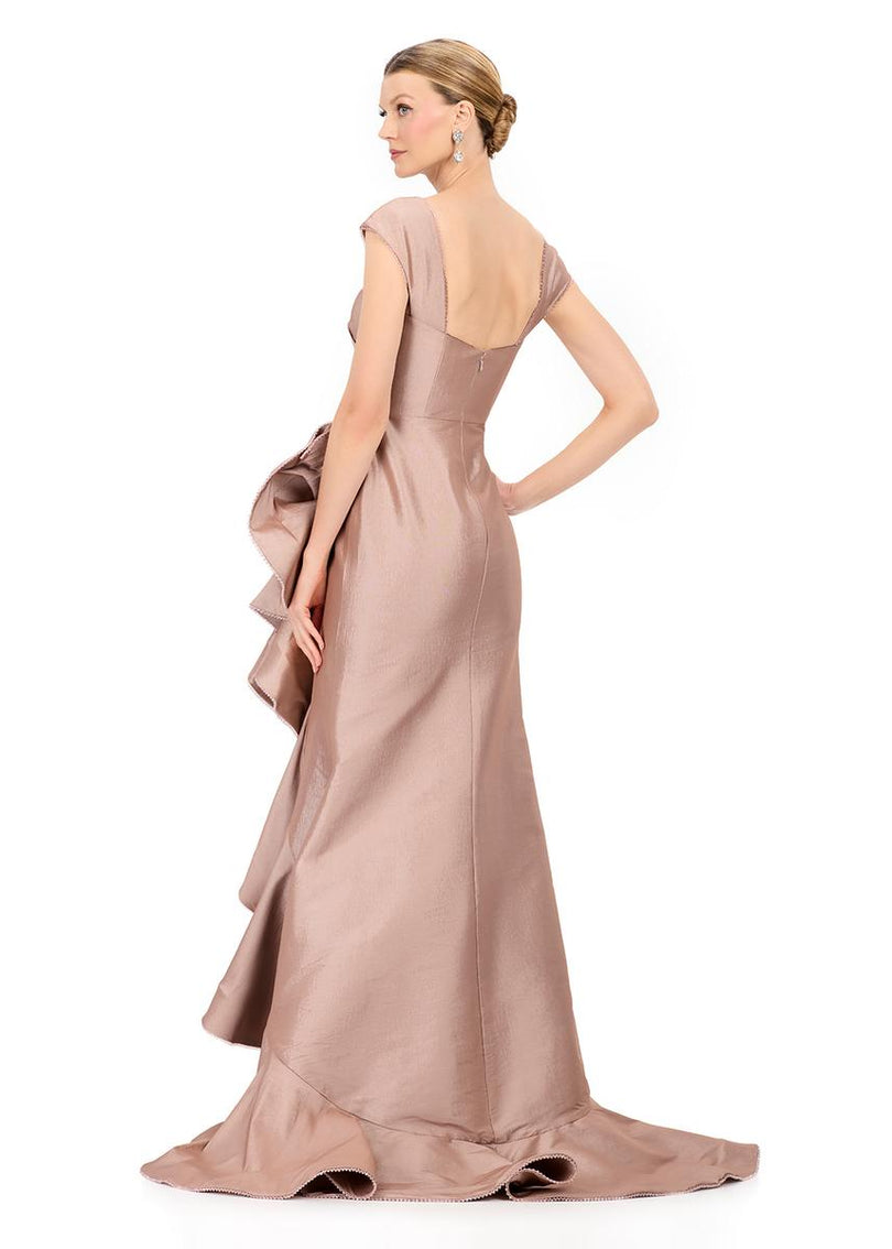 ASHLEYlauren Cap Sleeve Oversize Bow Fitted Dress E12321