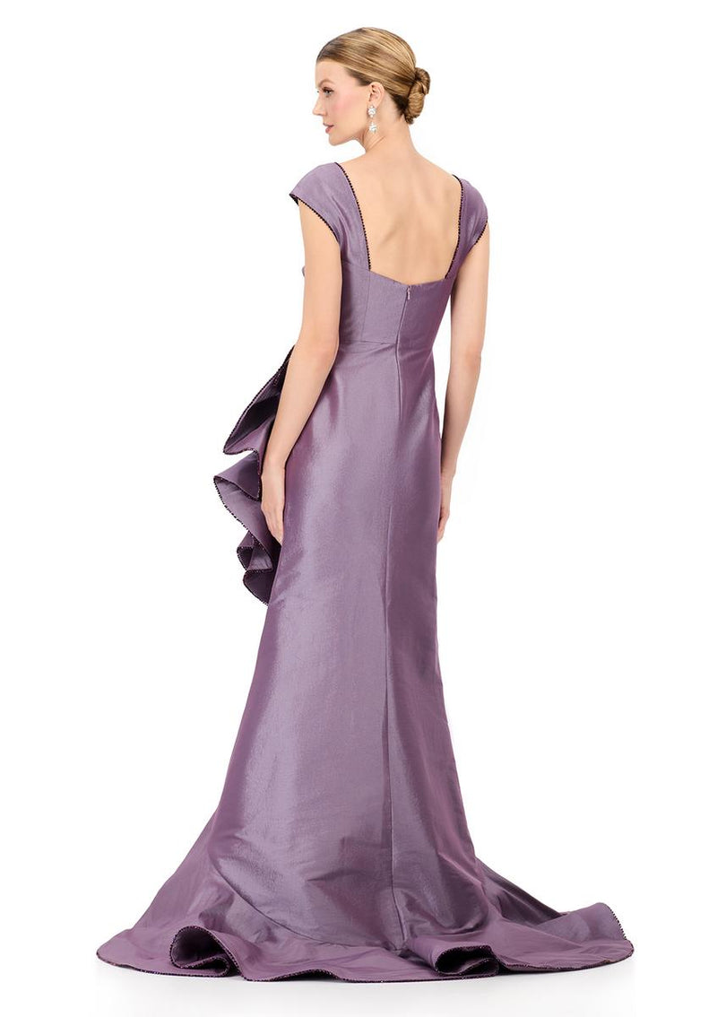 ASHLEYlauren Cap Sleeve Oversize Bow Fitted Dress E12321