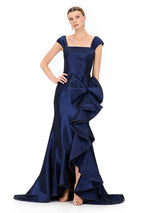 ASHLEYlauren Cap Sleeve Oversize Bow Fitted Dress E12321