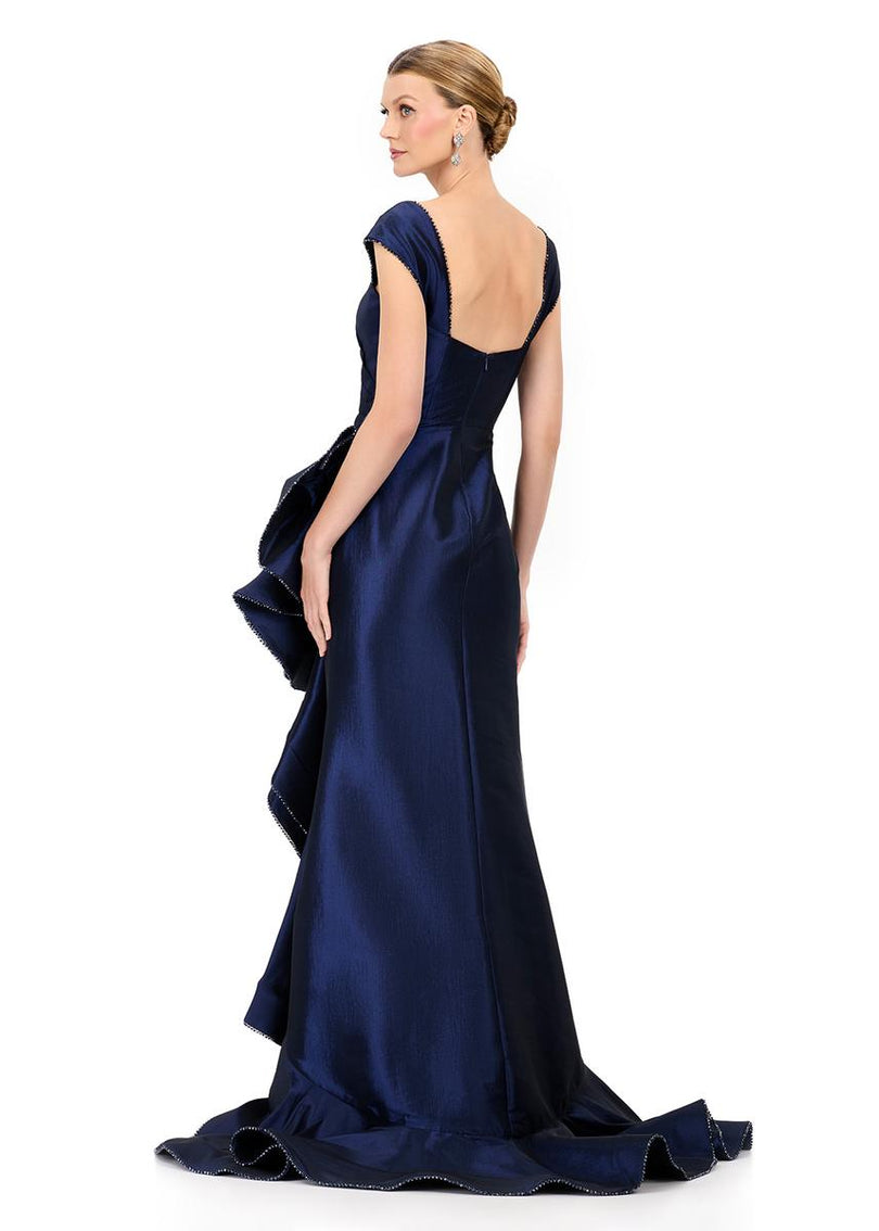 ASHLEYlauren Cap Sleeve Oversize Bow Fitted Dress E12321