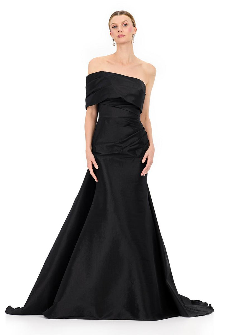 ASHLEYlauren One Shoulder Bow Detail Fitted Dress E12323