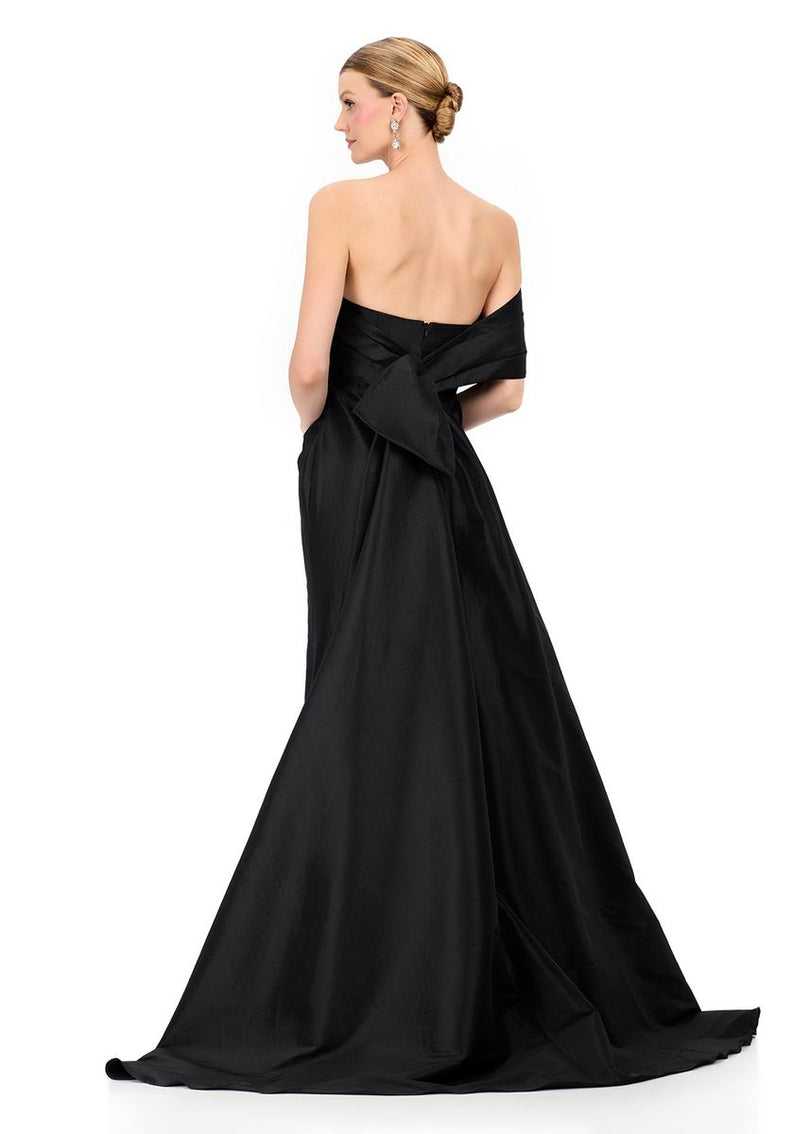 ASHLEYlauren One Shoulder Bow Detail Fitted Dress E12323