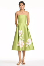 Sachin & Babi "Shay" Tea Length Floral Gown