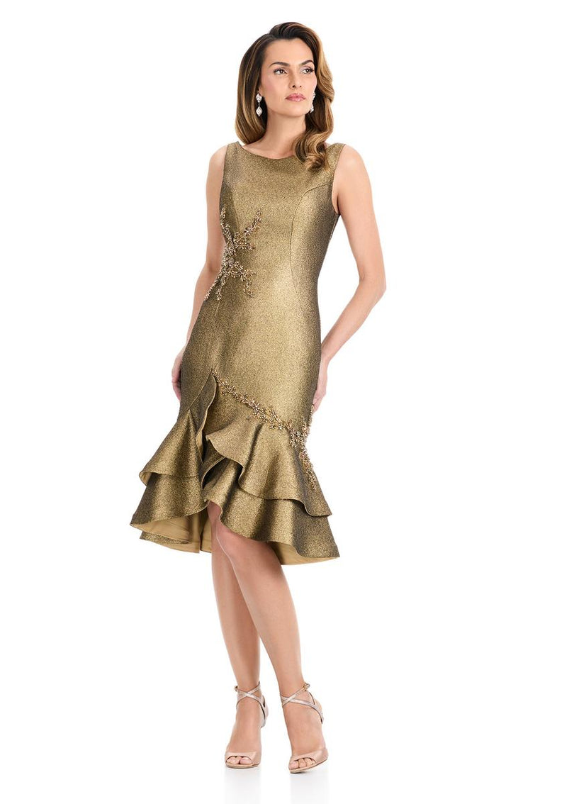 ASHLEYlauren Ruffle Hem Cocktail Dress E4912