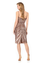 ASHLEYlauren Beaded Knee Length Thin Strap Dress E4934