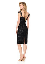 ASHLEYlauren Cocktail Cap Sleeve Sequin Cocktail Dress E4935