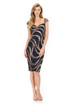ASHLEYlauren Cocktail Cap Sleeve Sequin Cocktail Dress E4935