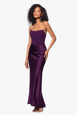 Betsy & Adam "Debra" Strapless Satin Gown A26846