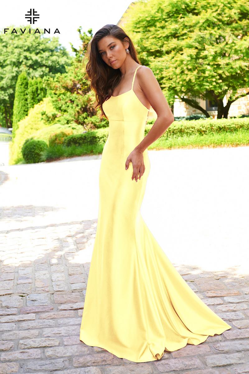 Faviana Lace-up Back Satin Prom Dress ES10890 Faviana Lace-up Back Satin Prom Dress ES10890