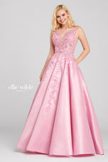 Ellie Wilde Satin A-Line Prom Dress EW120115