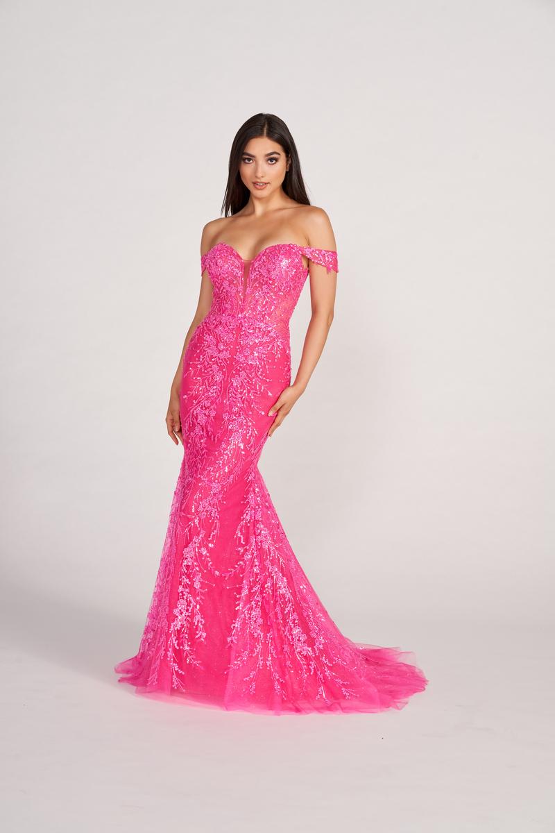 ellie wilde off the shoulder dress Ellie Wilde EW37043 - Long Cracked ice, Lace Applique, Sequin, Stone Accents Ballgown Dress