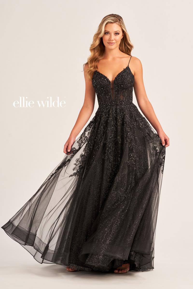 Ellie Wilde Corset Bodice Ball Gown Prom Dress EW34036