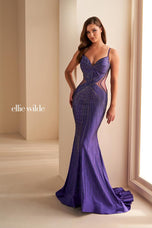 Ellie Wilde Heat Stone Illusion Prom Dress EW35001