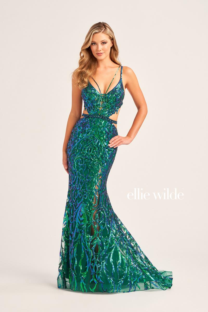 Ellie Wilde Plunging Fitted Prom Dress EW34088 – Terry Costa