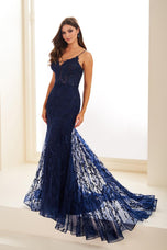 Ellie Wilde Mermaid Corset Lace Prom Dress EW35010