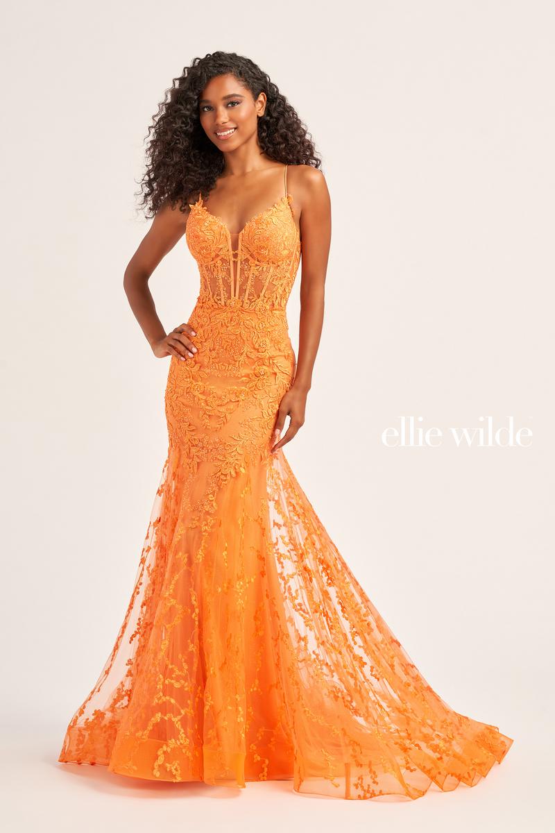 Ellie Wilde Mermaid Corset Lace Prom Dress EW35010 Ellie Wilde Mermaid Corset Lace Prom Dress EW35010