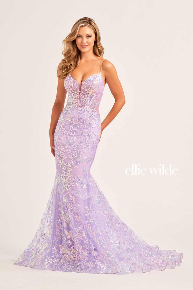 Ellie Wilde Long Sequin Prom Dress EW35013