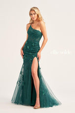 Ellie Wilde One Shoulder Lace Prom Dress EW35049