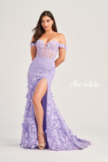 Ellie Wilde Off Shoulder Lace Prom Dress EW35054