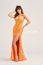 Ellie Wilde Long Lace Prom Dress EW35060