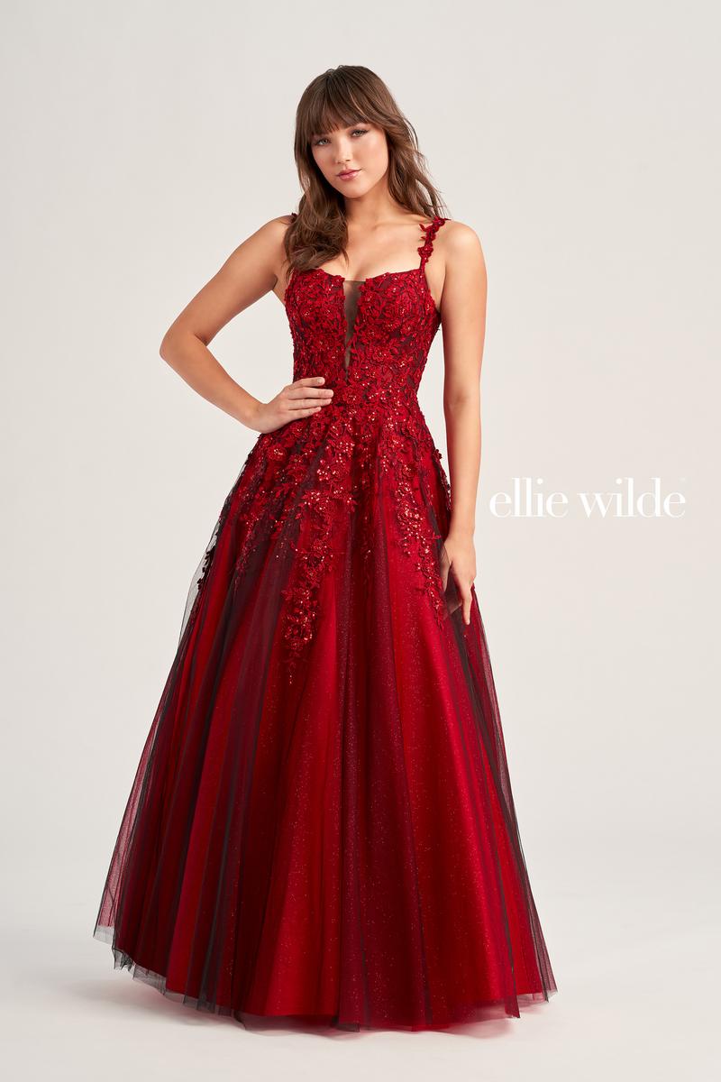 Ellie Wilde A-Line Lace Prom Dress EW35068