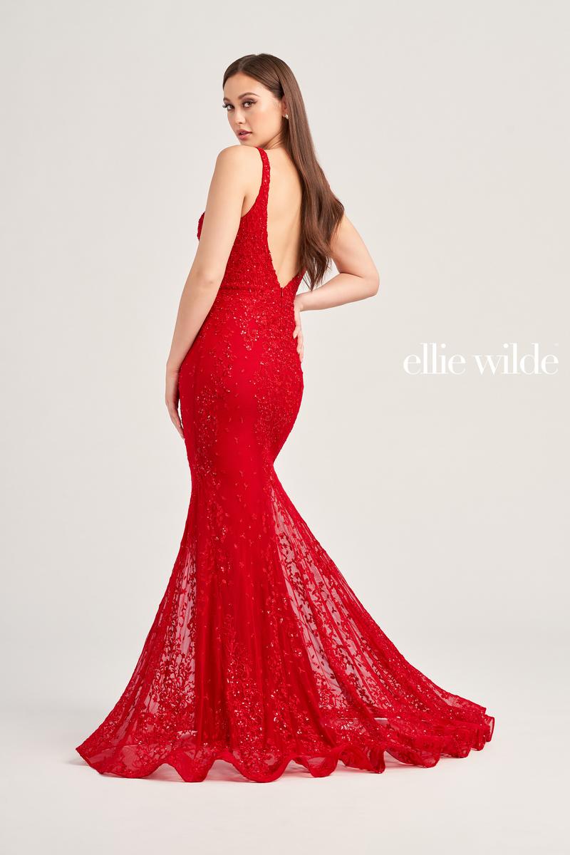 Ellie Wilde Trumpet Open Back Prom Dress EW35072