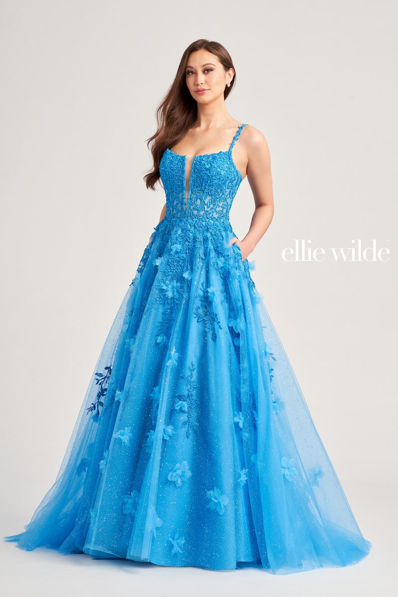 Ellie Wilde A-Line Lace Prom Dress EW35081