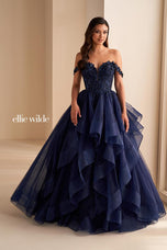 Ellie Wilde Off Shoulder Ball Gown EW35084