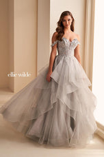 Ellie Wilde Off Shoulder Ball Gown EW35084