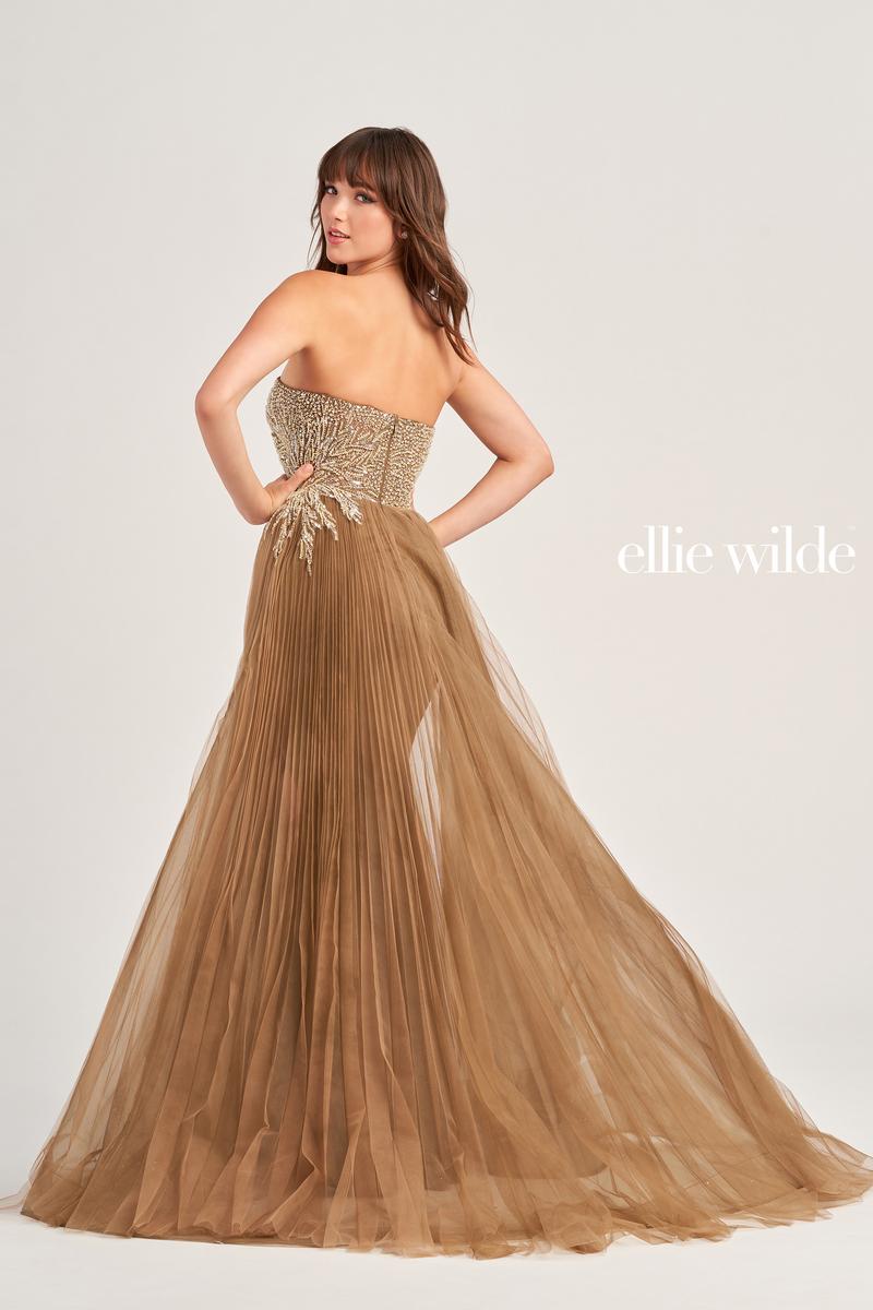 Ellie WIlde Strapless Beaded Prom Dress EW35085