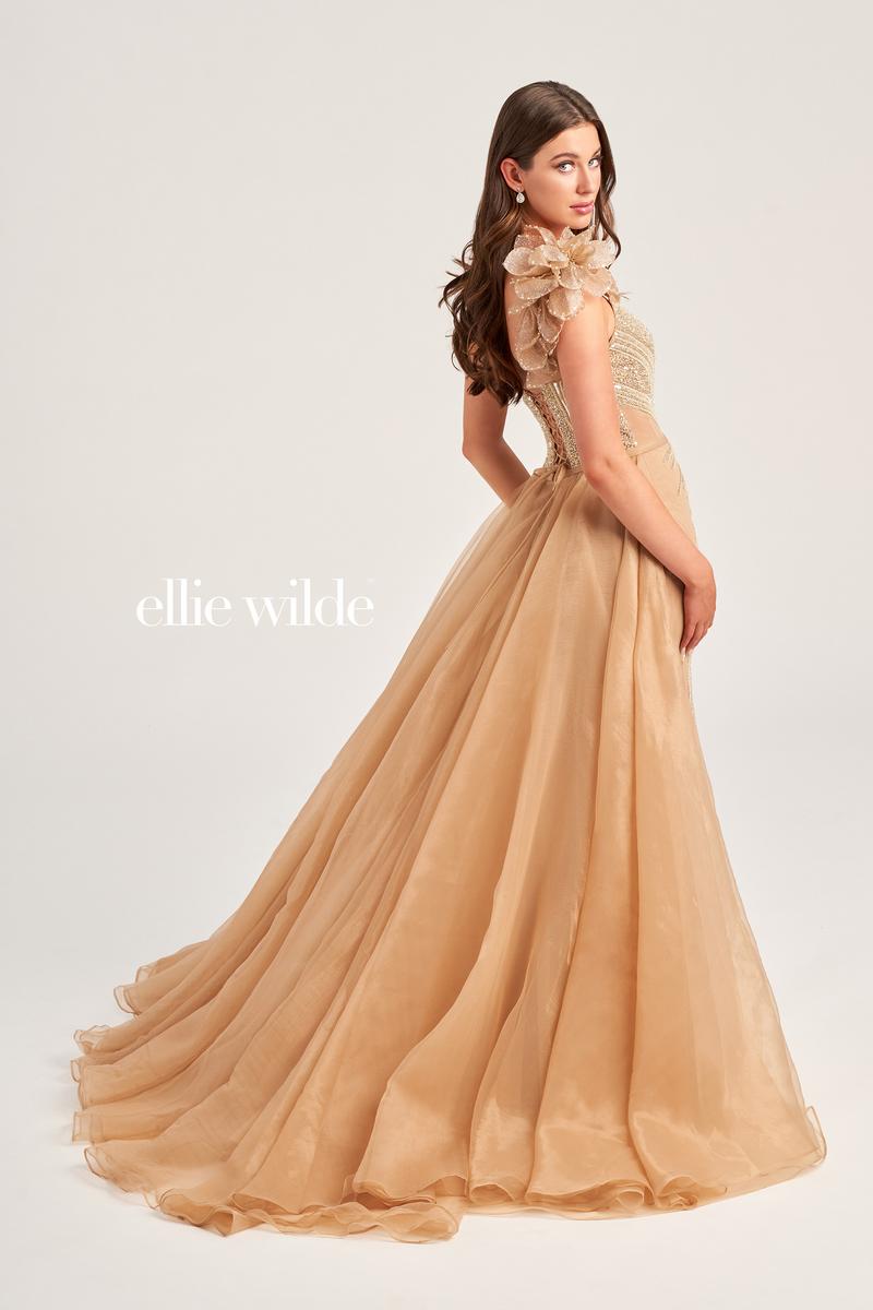 Ellie Wilde Beaded Lace-up Back Prom Dress EW35087